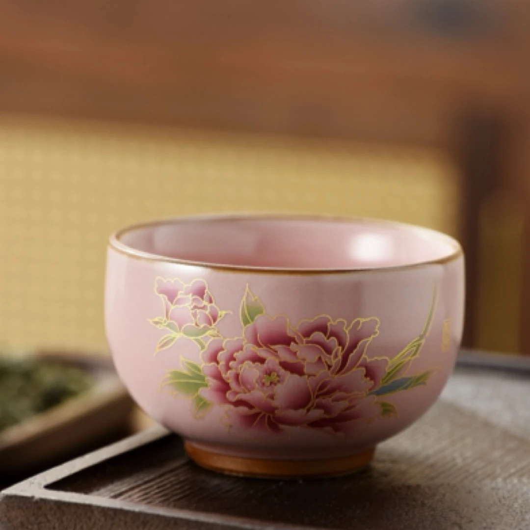 禅定杯花王粉汝开片150毫升