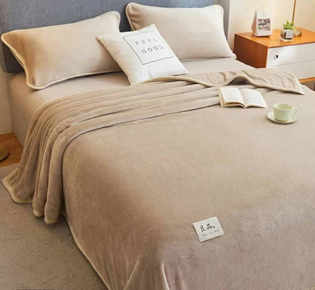 【桦悦专属】 高端纯色婴儿绒休闲毯-2.3m*2.5m  YZY（颜色不选）