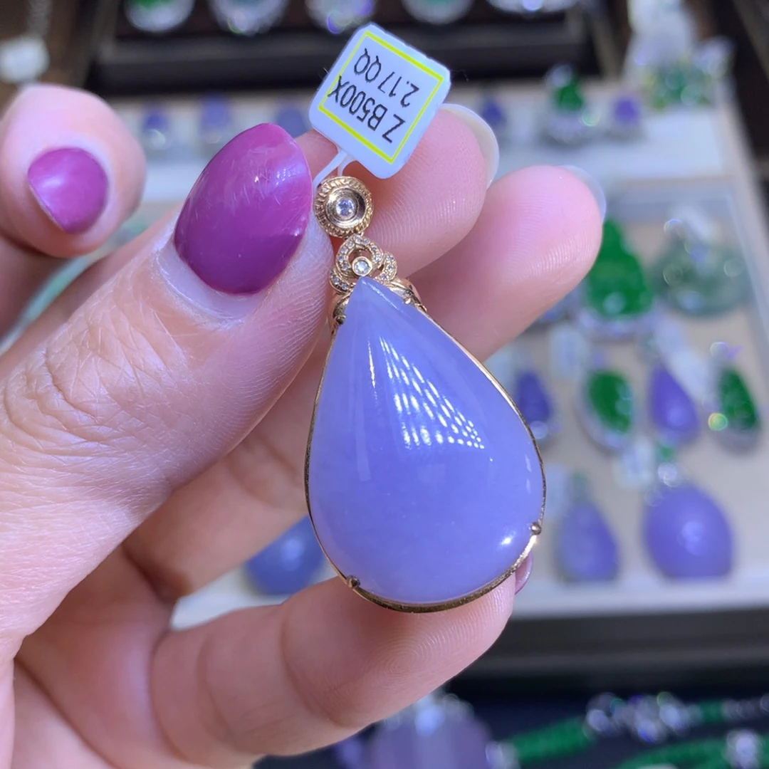 翡翠戒指18K金镶嵌翡翠