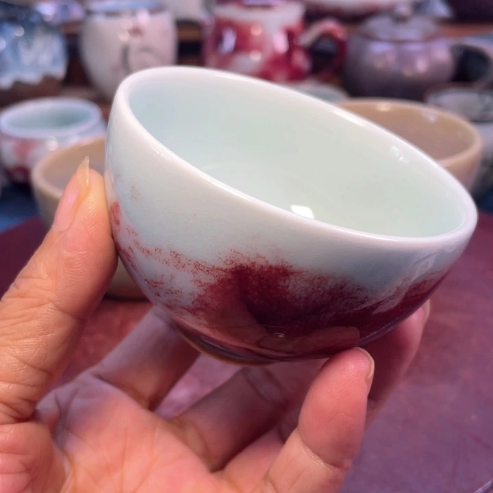 摆件玉石釉手工茶碗
