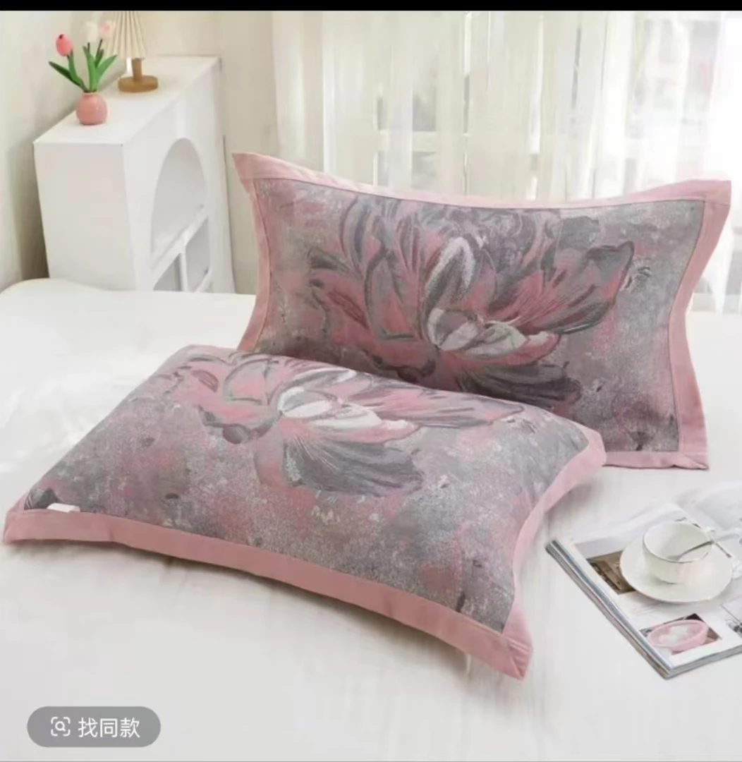 【轻云蔽月枕巾】高端舒适透气纱布成人枕巾一对装52*78