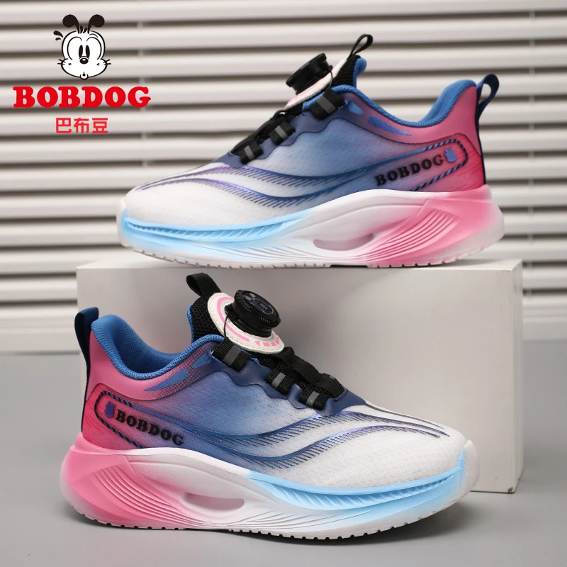 巴布豆旗舰女童跑步鞋2025早秋款透气儿童潮鞋小男孩中大童运动鞋
