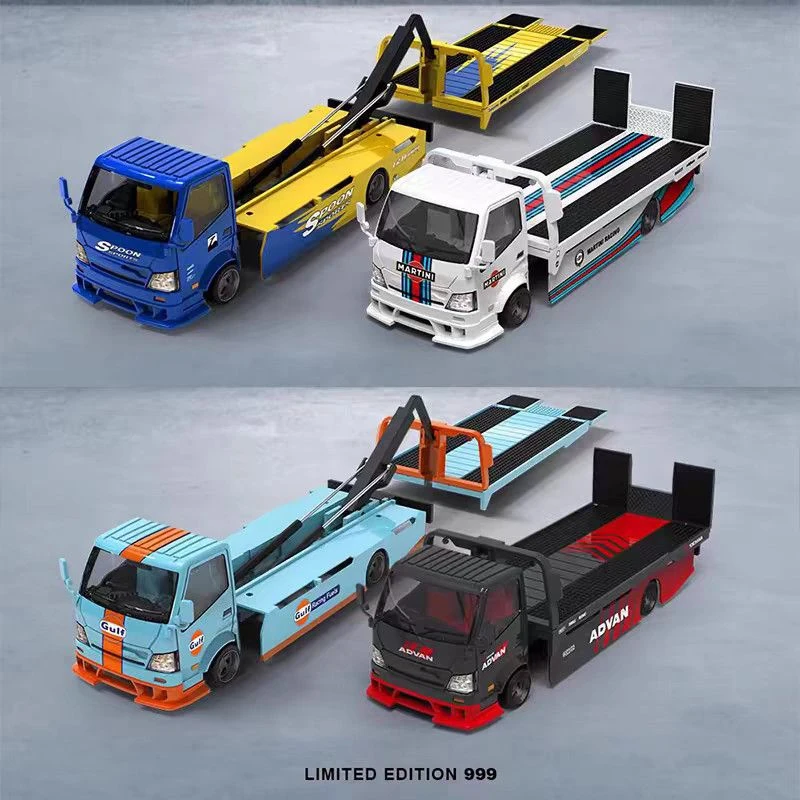 TM H300 1:64平板运输拖车 SPOON 海湾 马天尼涂装  合金汽车模型