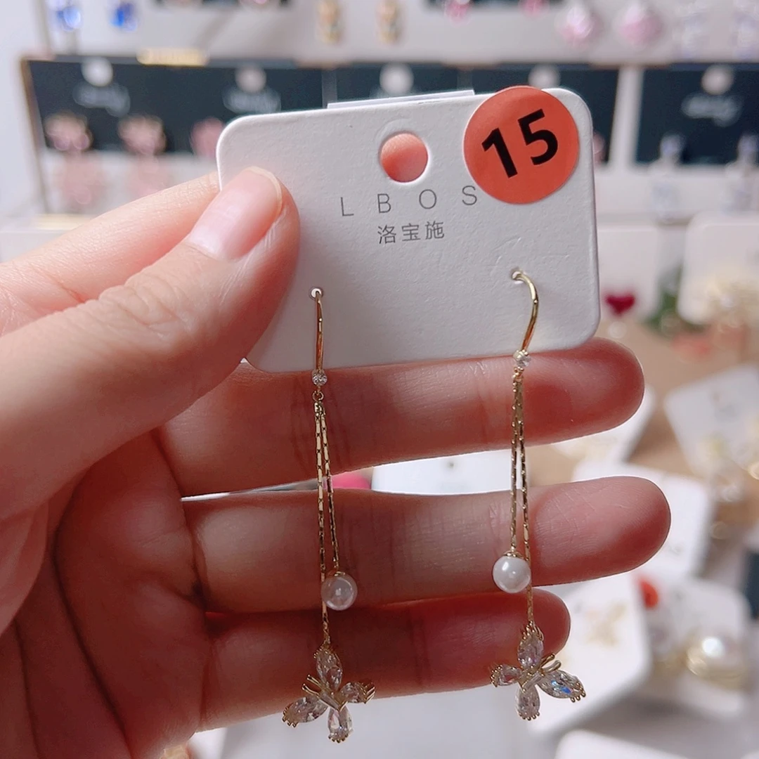 锆石纯铜合金耳环