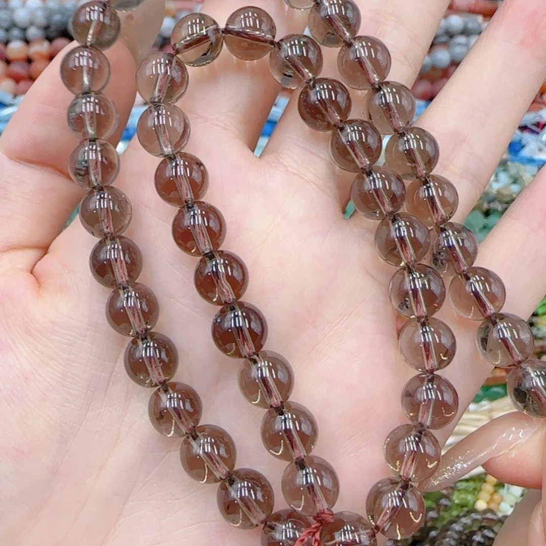 玛瑙/玉髓未镶嵌珠宝半成品净体茶晶一条卡8