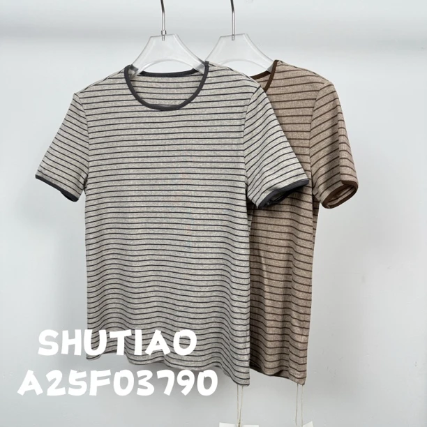 【SHUTIAO】2025夏季：新款小众设计款T恤A25F03790