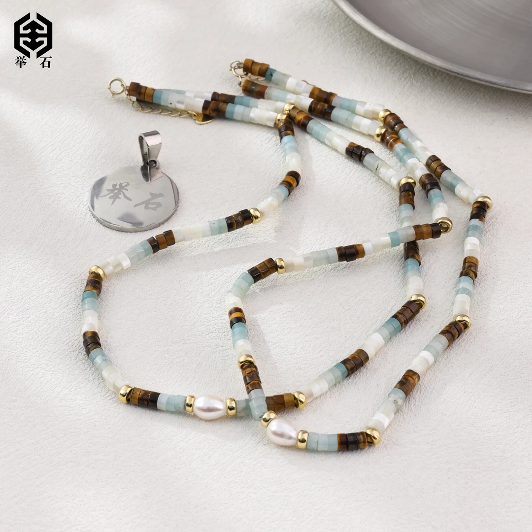 【举石精选】X03-H9-1025木变石虎睛石项链（一件/多样性发/约3mm+）v