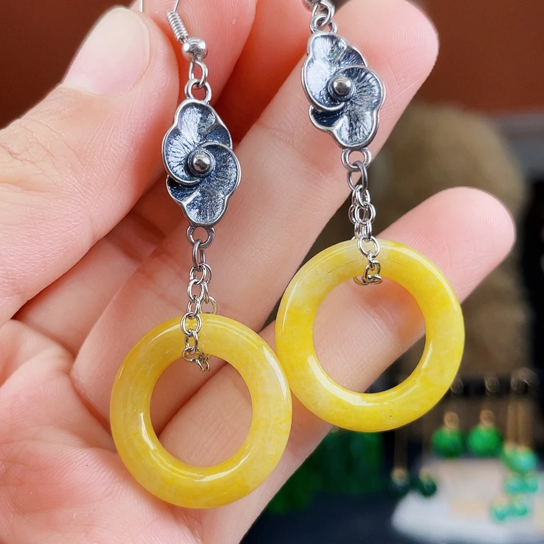 翡翠未镶嵌耳饰饰品