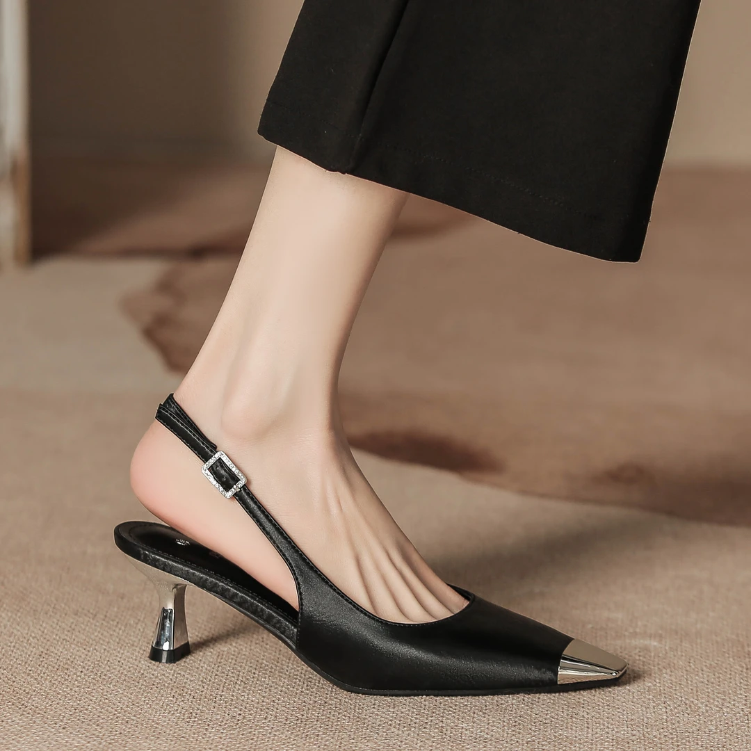 2025新款高级感金属方头气质高跟鞋时尚百搭法式小众复古H6883-8