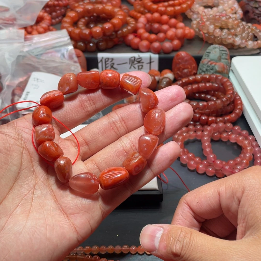 南红玛瑙手链未镶嵌