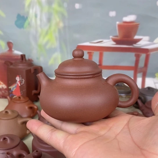 紫砂茶壶风釉羊角山紫泥160cc左右