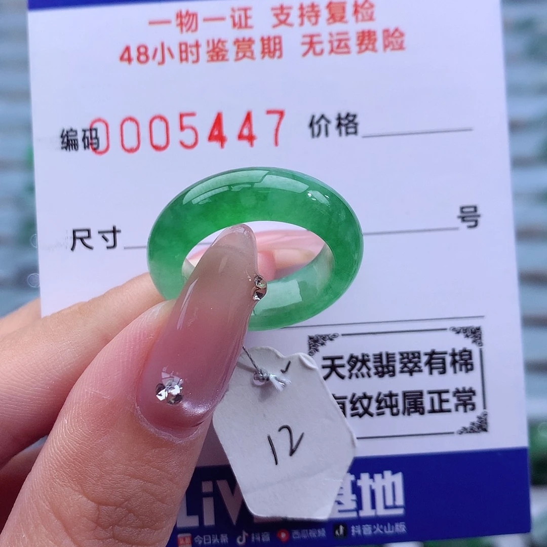 翡翠未镶嵌戒指天然