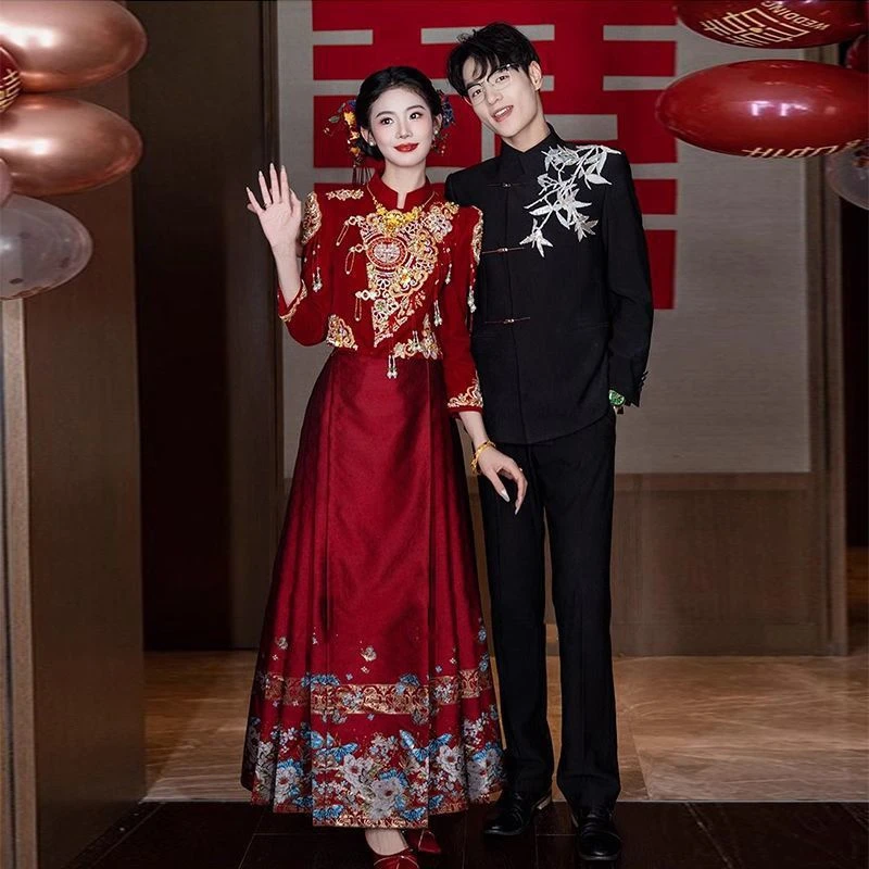 新中式马面裙套装敬酒服新娘2025新款订婚礼服国风汉服结婚回门服