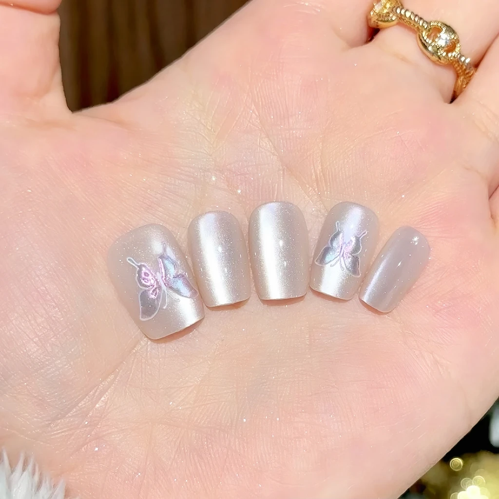 夏一一穿戴甲【上春山】10片装XS,S,M分尺码高级显白穿戴美甲