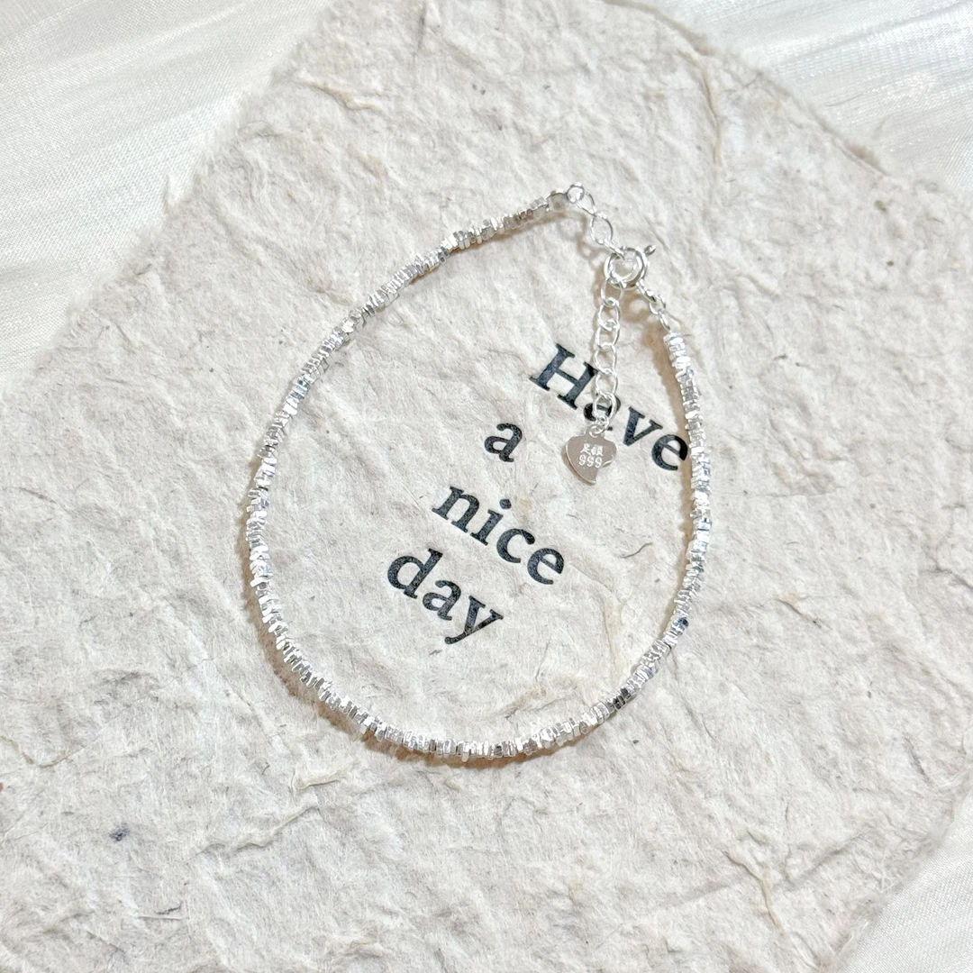 足银手链 足银碎银几两手链女轻奢小众精致送女生闺蜜生日礼物