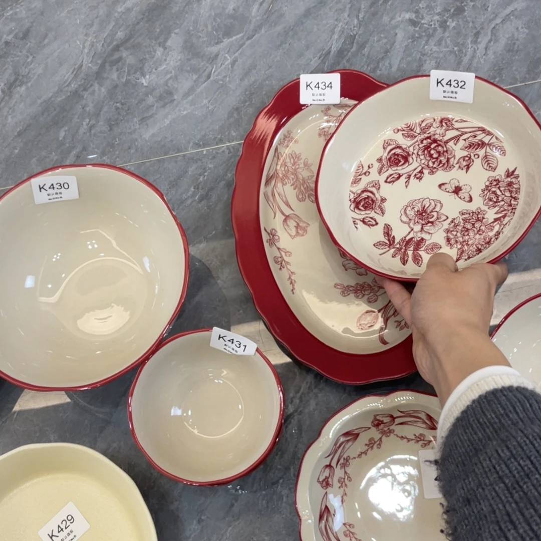 陶瓷微瑕餐具介意勿拍，满18飞！鱼盘➕深盘