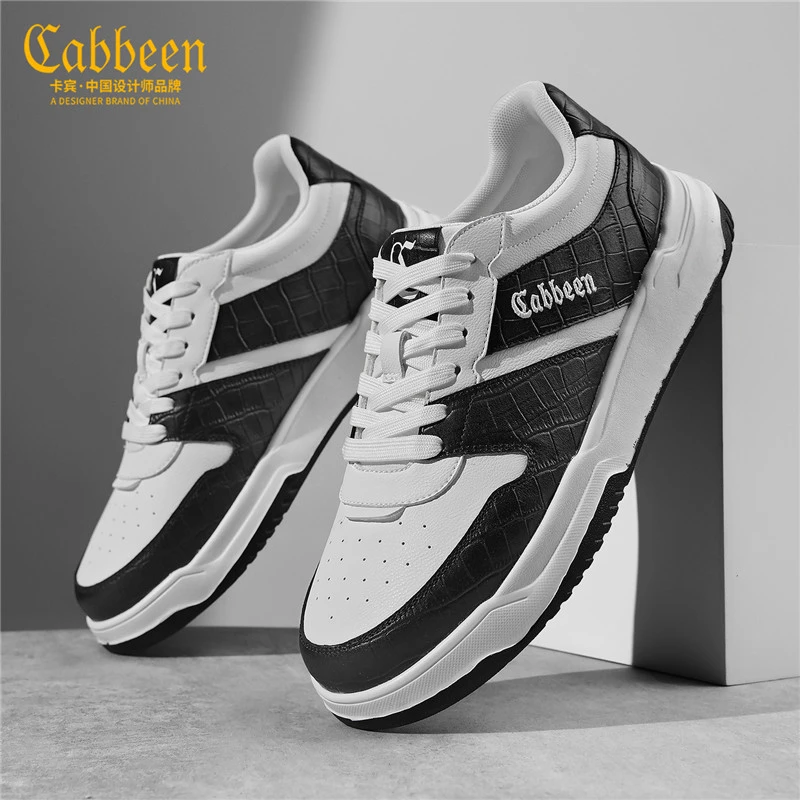 卡宾经典复古黑白熊猫撞色休闲板鞋冬季新款百搭男士运动休闲鞋子