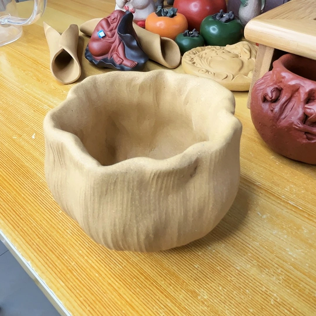 紫砂茶宠荷叶主人杯全手工