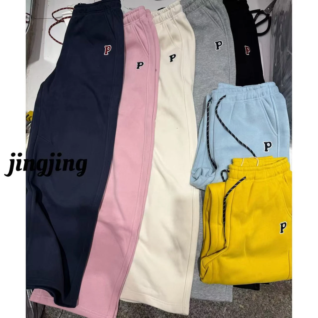 冬季新款休闲百搭彩色加绒加厚字母卫裤（67891）