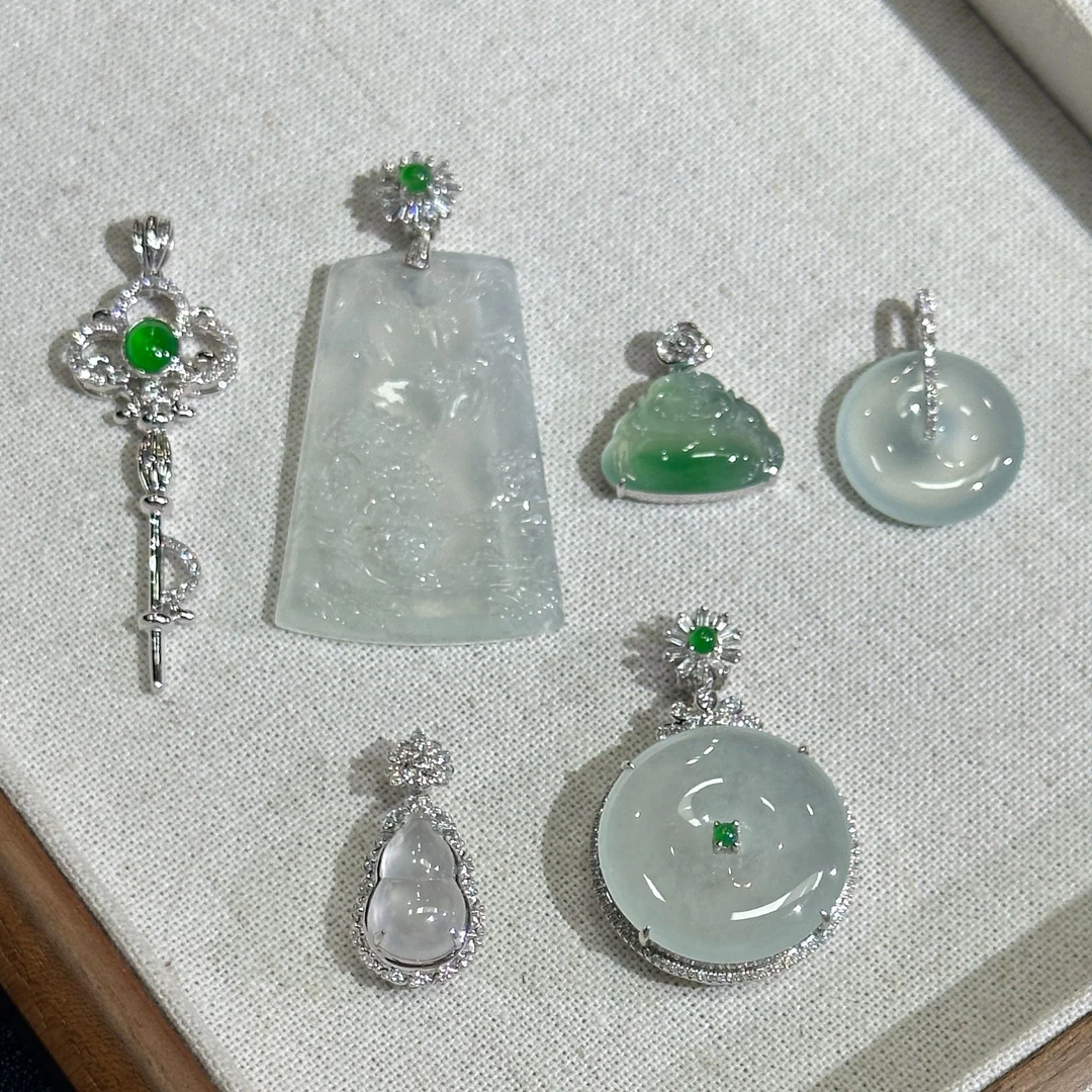 翡翠吊坠1件-18K金-多样性发货只发一件-N1-BK|CXQ21