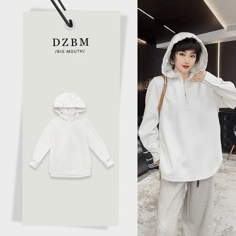 【DZBM】2025冬季新款时尚百搭加绒烫钻连帽卫衣-S5215