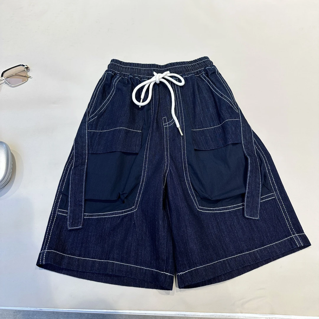 断码清仓   中大童深蓝色夏季百搭牛仔短裤中裤25201