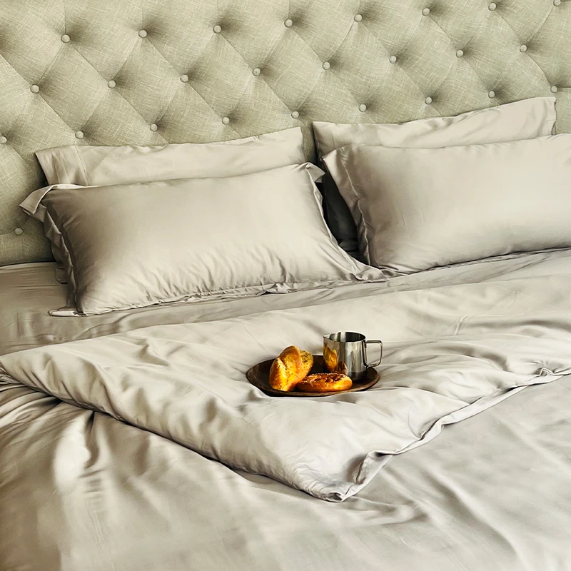 【缎面竹纤维枕套】轻奢纯色枕套48x74cm*2