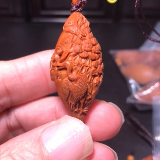 橄榄核手串/手链松鹤延年纯手工制作