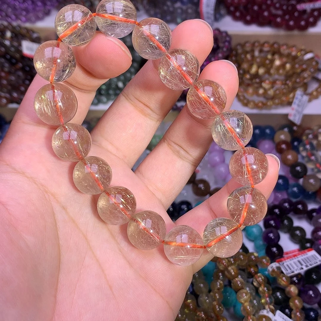 水晶手链未镶嵌14mm金发晶