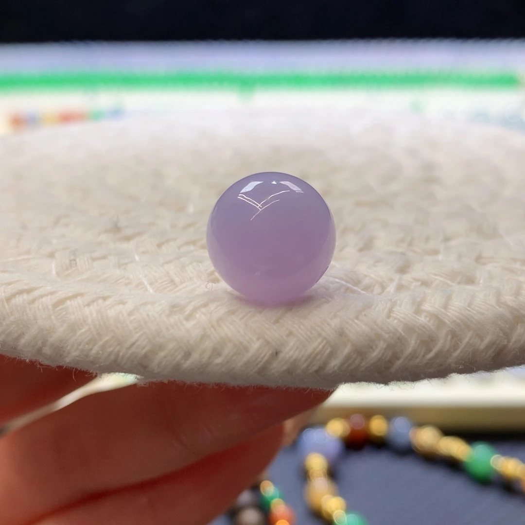 定制翡翠未镶嵌 毛货抛光定制 粉椿紫 卡12.8 f