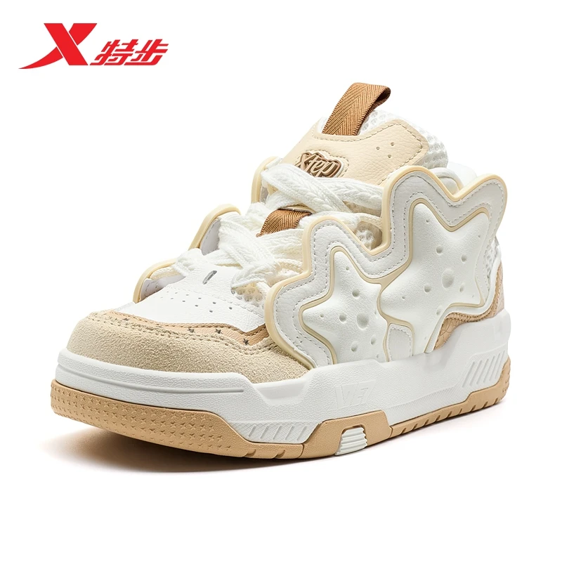 特步星星鞋板鞋女2025年春季新款潮流休闲鞋975118310007