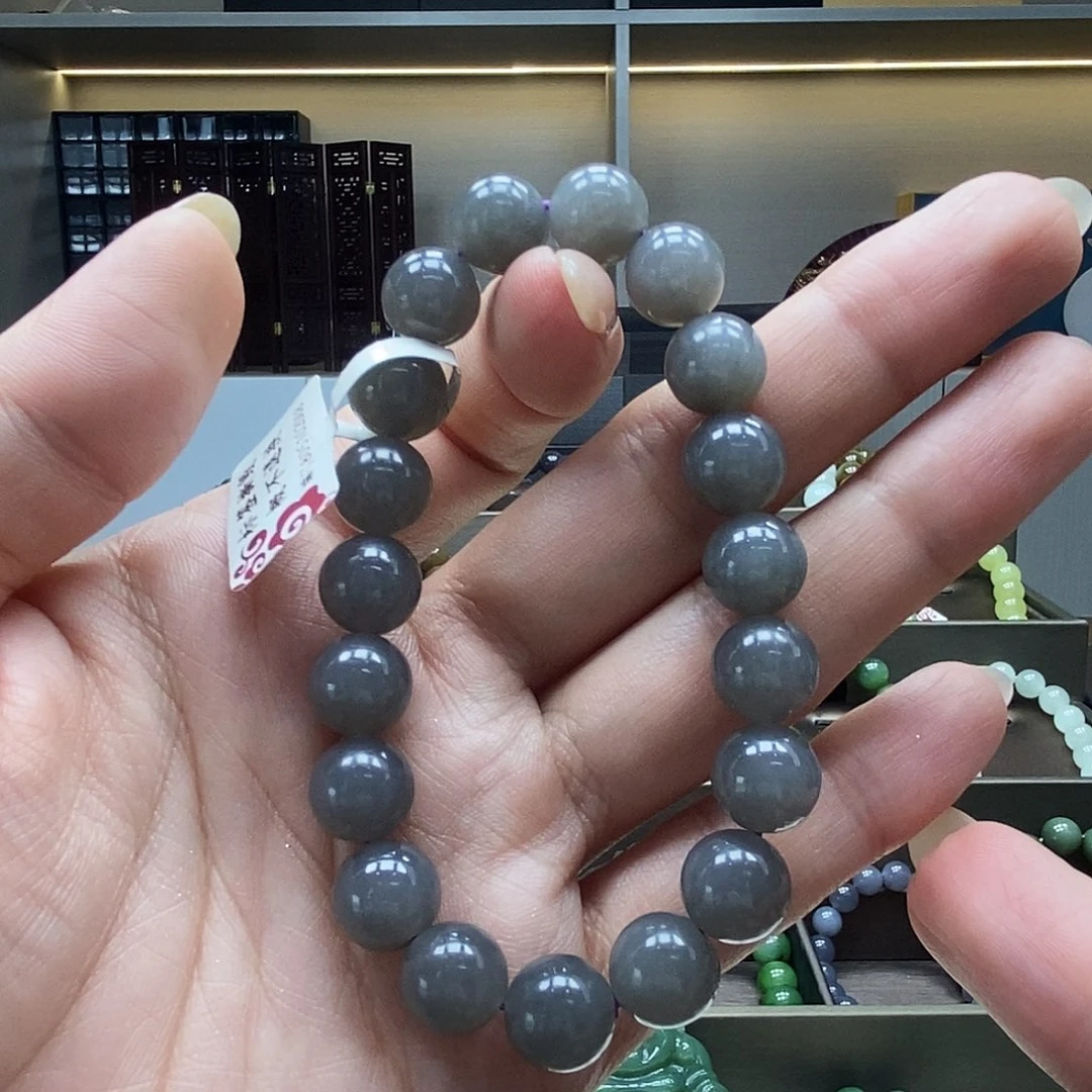 和田玉未镶嵌手串烟紫10