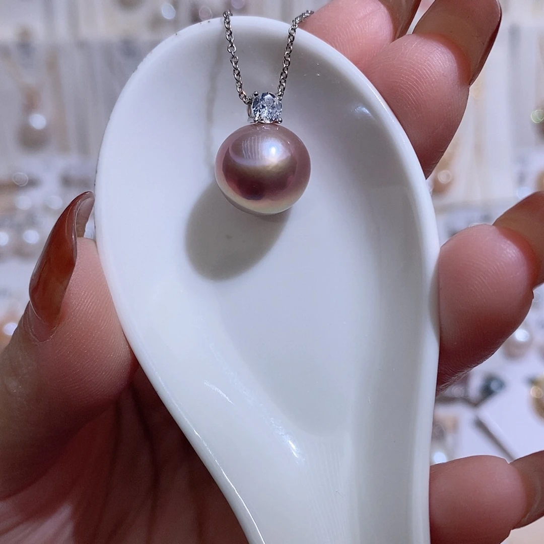 淡水珍珠吊坠(赠链)银S925镶嵌w12.3