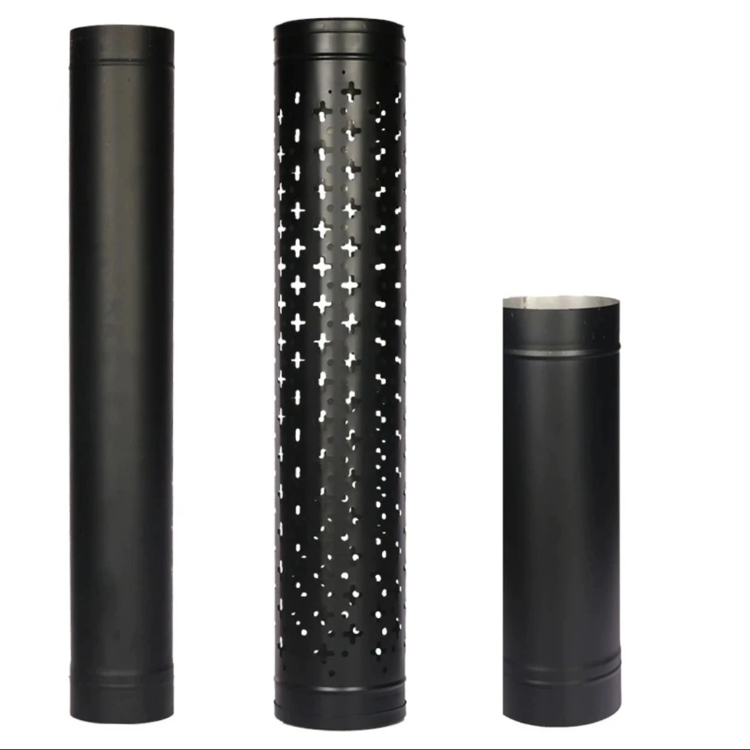 燃木真火壁炉专用黑色不锈钢烟囱三通弯头防烫网配件加厚烟道直管