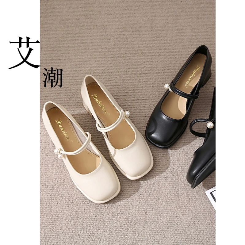 粗跟玛丽珍鞋女款浅口圆头百搭单鞋厚底防滑旗袍-6