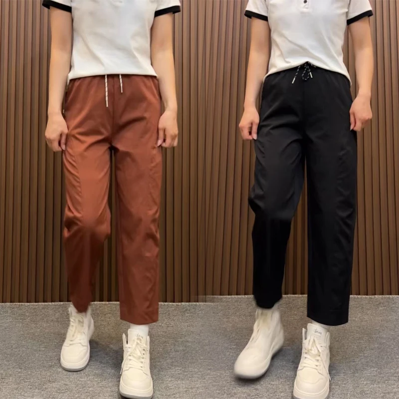 薄款2025春夏新款宽松版速干阔腿哈伦裤显瘦小个子休闲时尚遮肉女