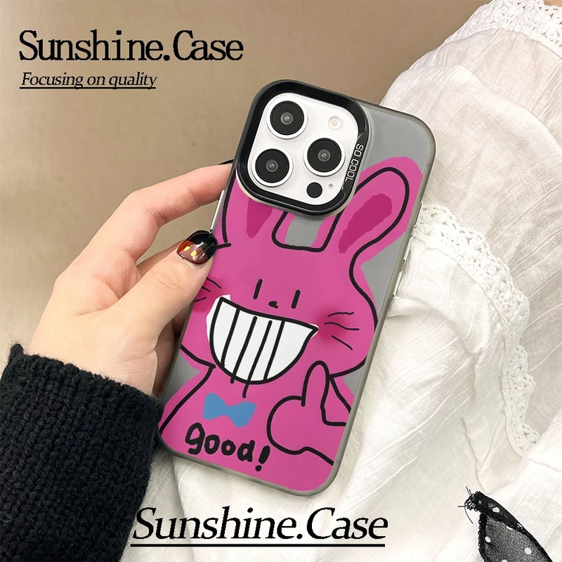 点赞兔兔适用苹果17/16promax彩银iPhone15pro手机壳14/13/12/11