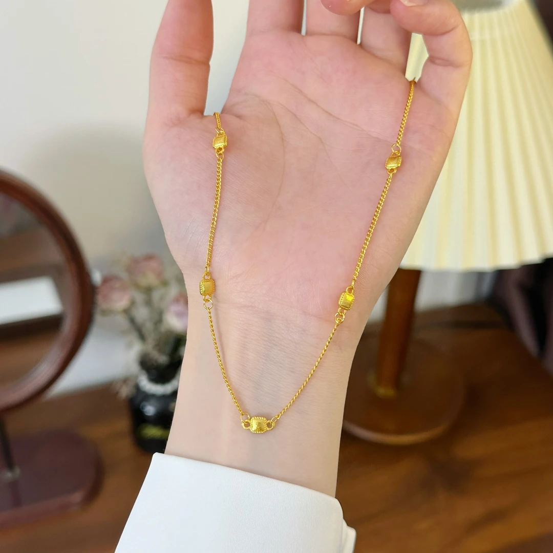 【清货专属链接】XL3767 拉丝小方糖锁骨链 精致细链