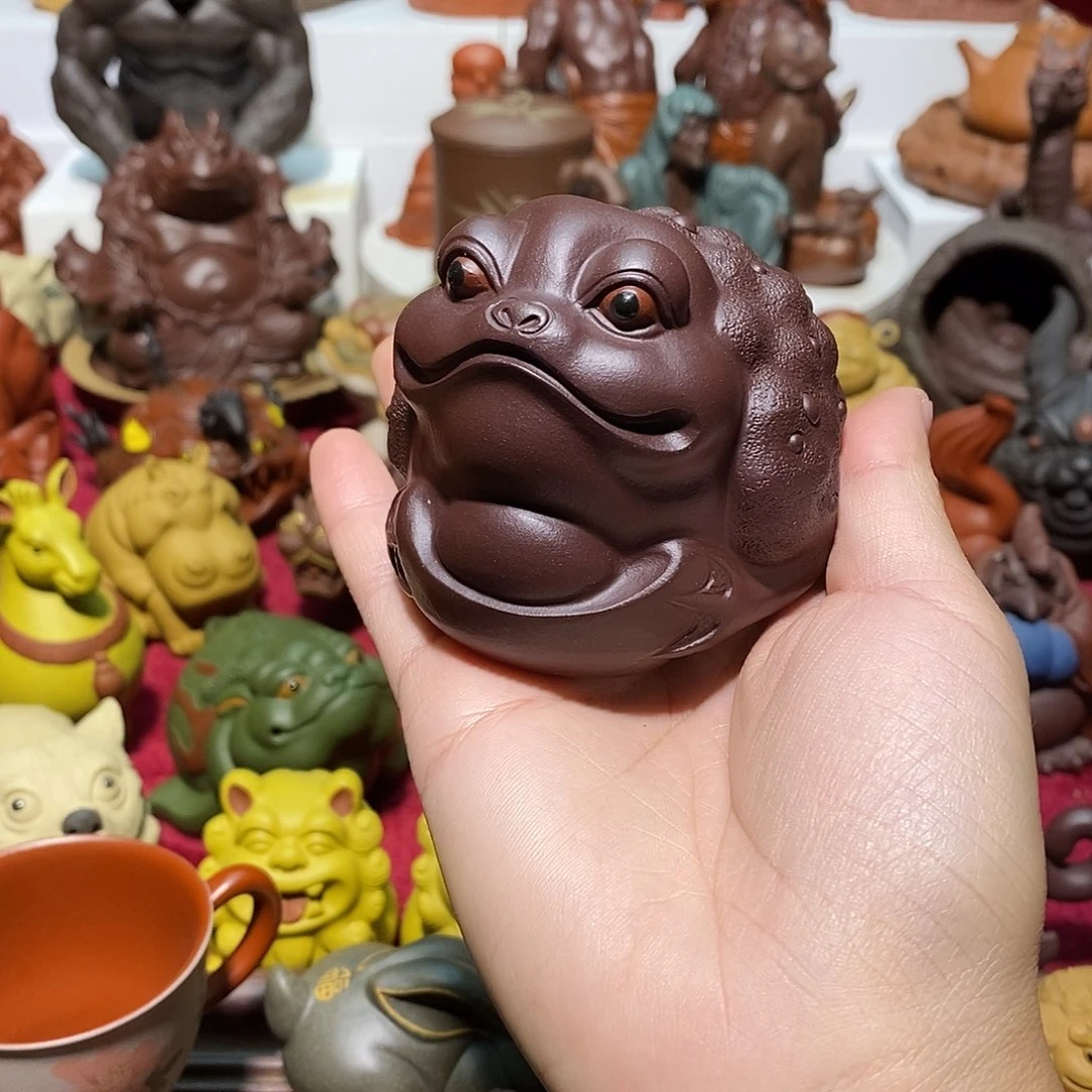 茶宠紫砂宜兴紫砂金蟾