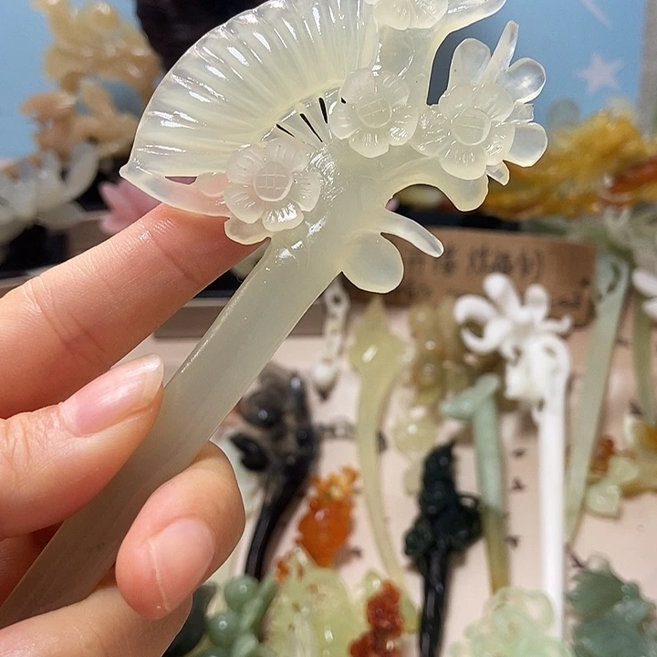 未镶嵌岫玉发簪发簪