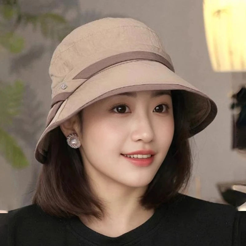 韩版薄款镂空气质渔夫帽子女2024新款夏季休闲百搭显脸小针织盆帽