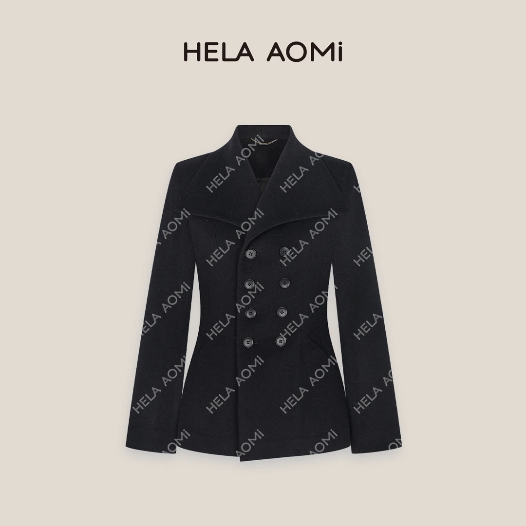 HELA AOMI“雕家原厂.经典西装”绵羊毛54%山羊绒外套CY5DM08553