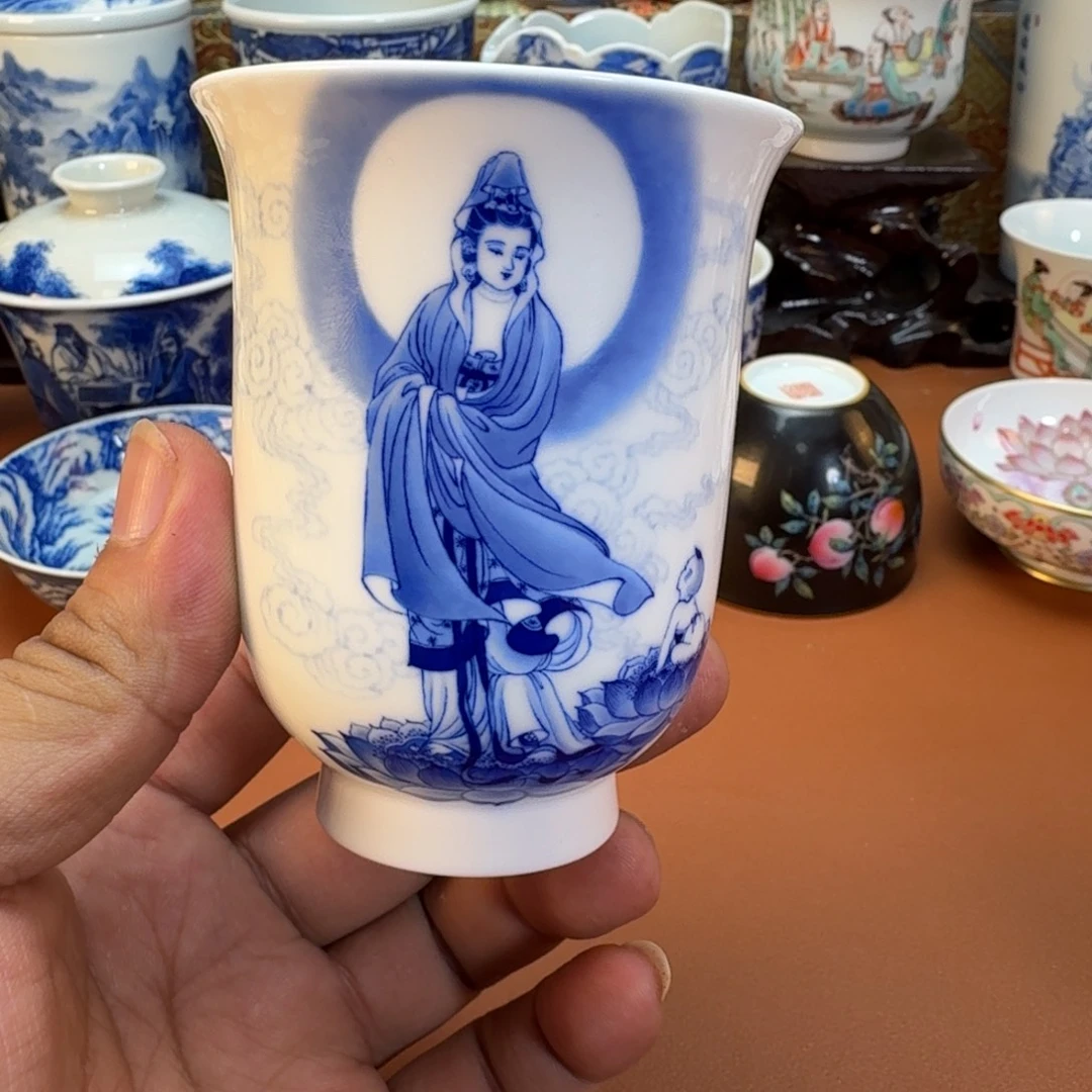 陶杯子景德镇全手工手绘陶瓷