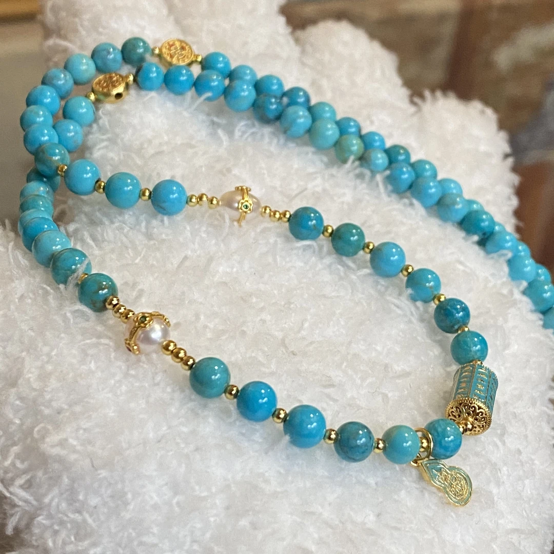 【珺笙珠宝】绿松石圆珠项链S150021005077