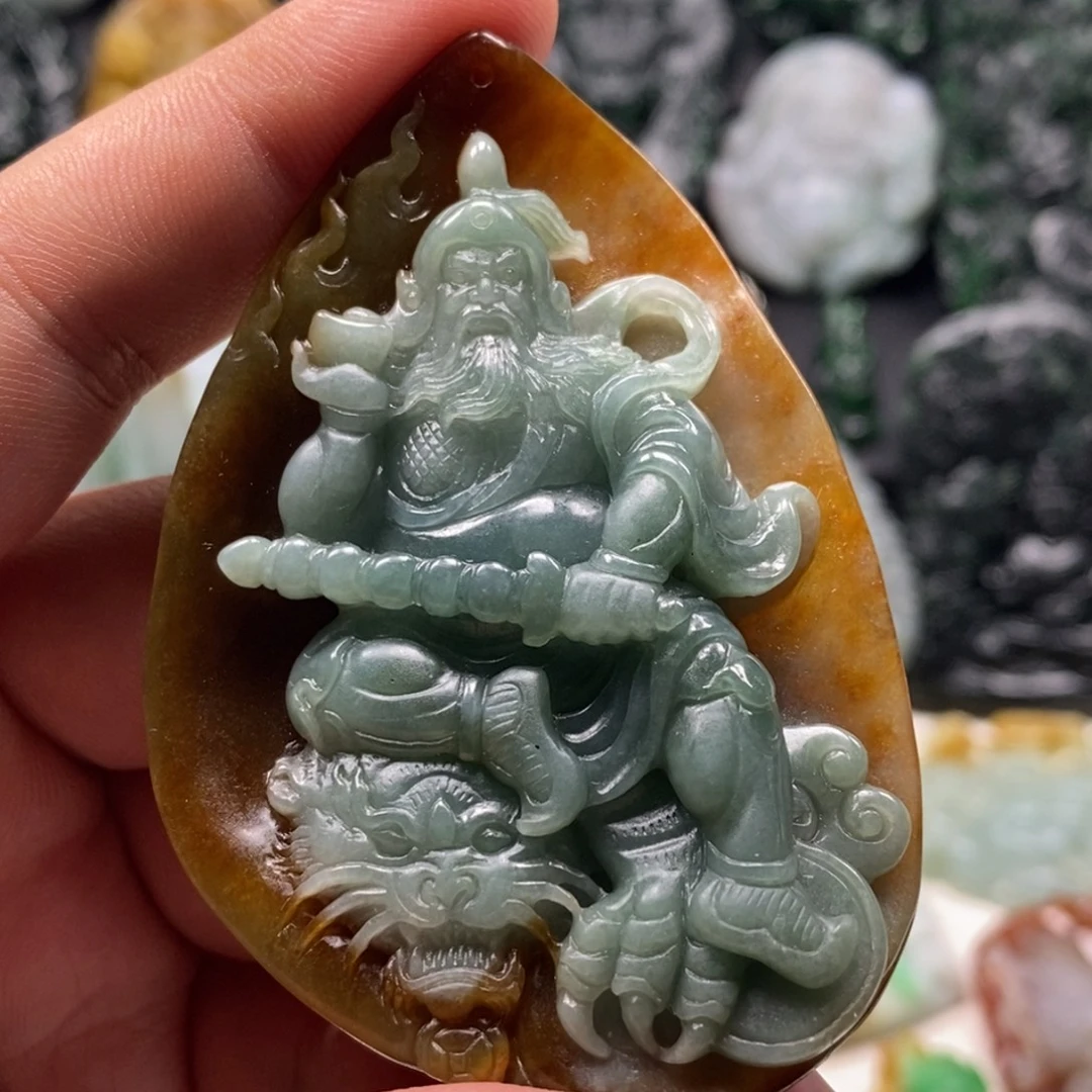 定制翡翠未镶嵌天然翡翠A货赵公明