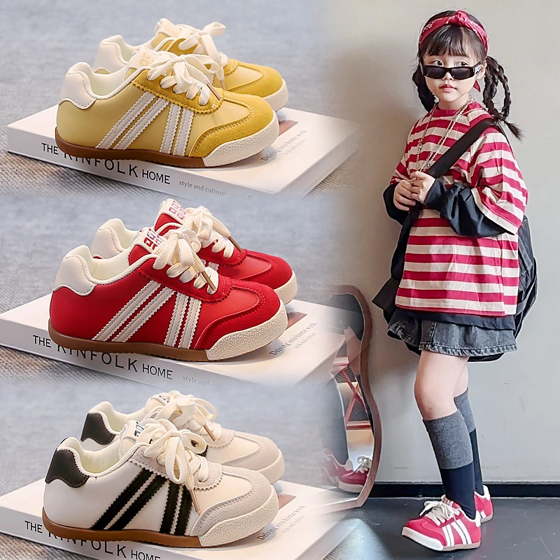 儿童运动鞋女童透气户外休闲德训鞋2025春秋新款男童韩系百搭板鞋