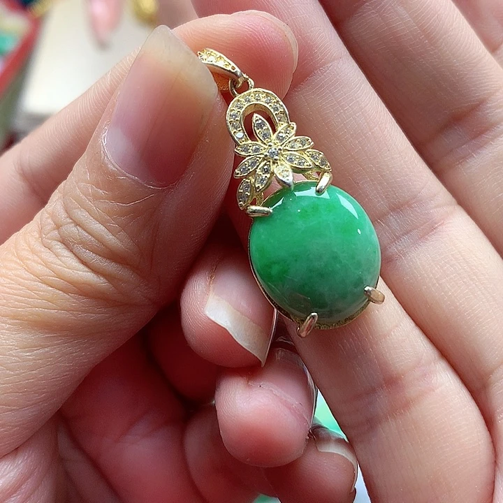 颈饰银S925镶嵌翡翠翡翠