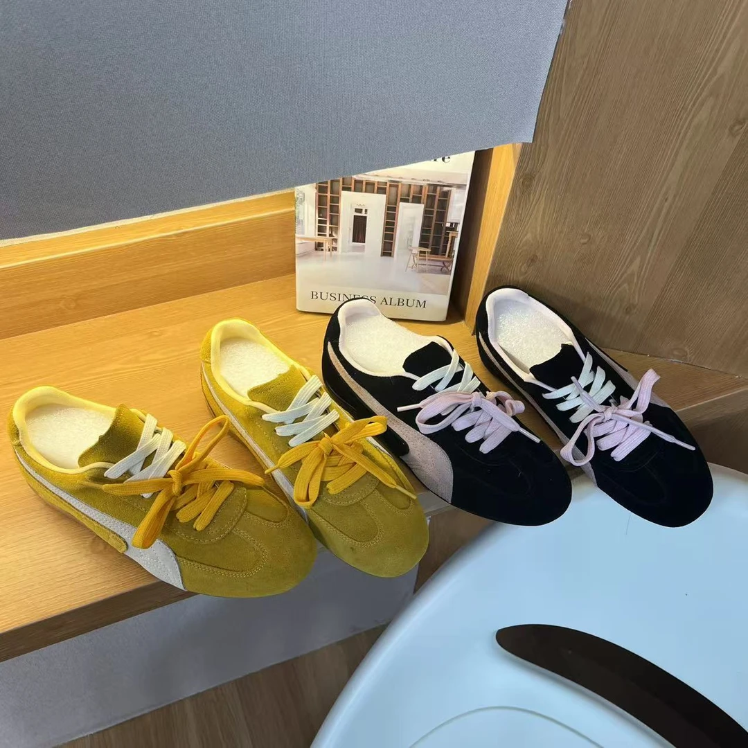 【博主穿搭】赛车风德训鞋女2025春季新款韩版休闲板鞋潮985-176