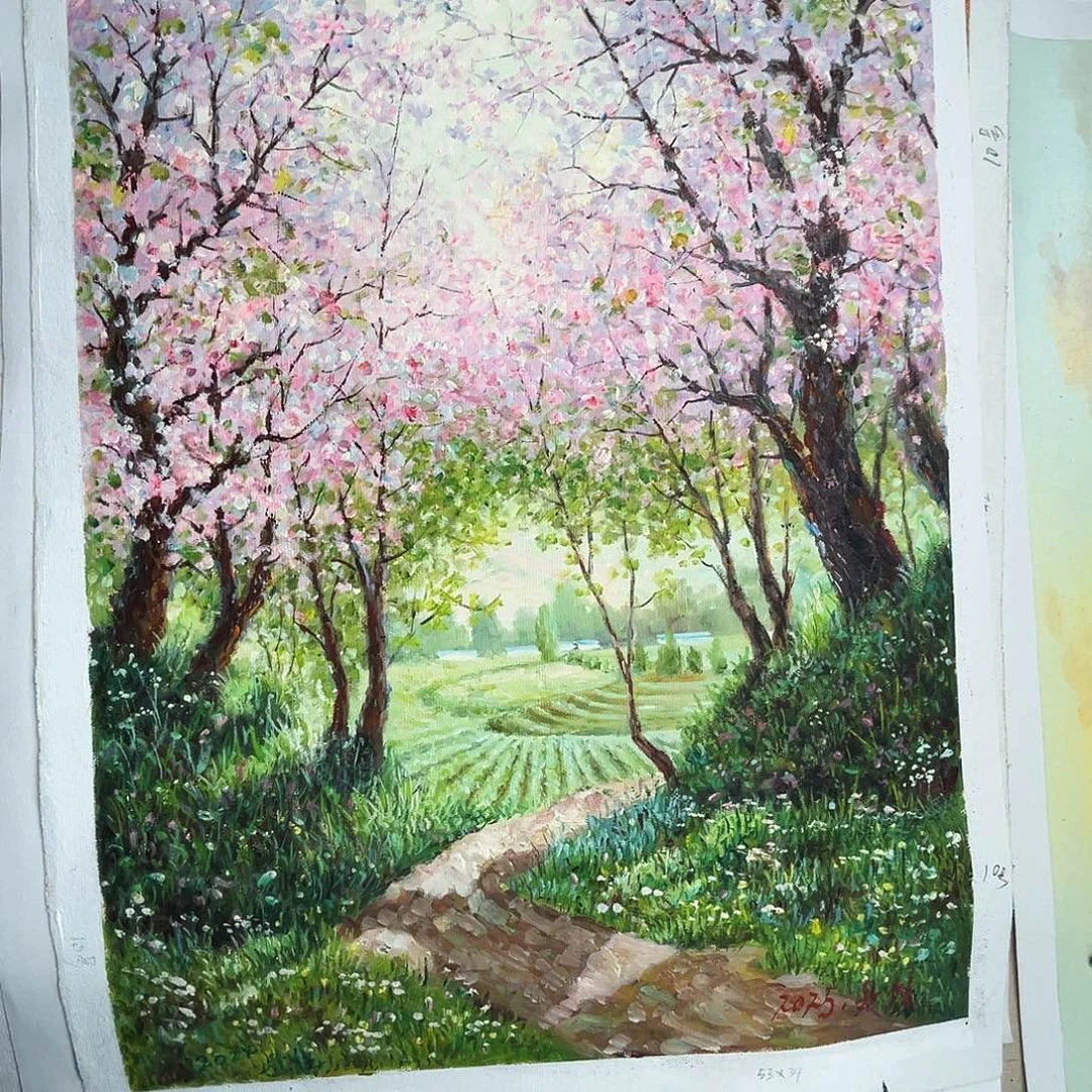 军***家油画朝鲜艺术家油画作品