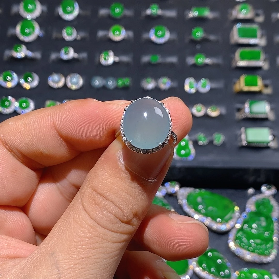 翡翠银S925镶嵌戒指